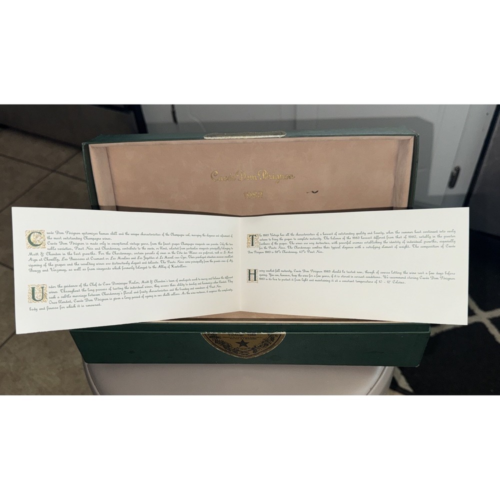 Vintage Cuvee Dom Perignon 1983 Empty Champagne‎ Box W/ Booklet - Picture 5 of 10